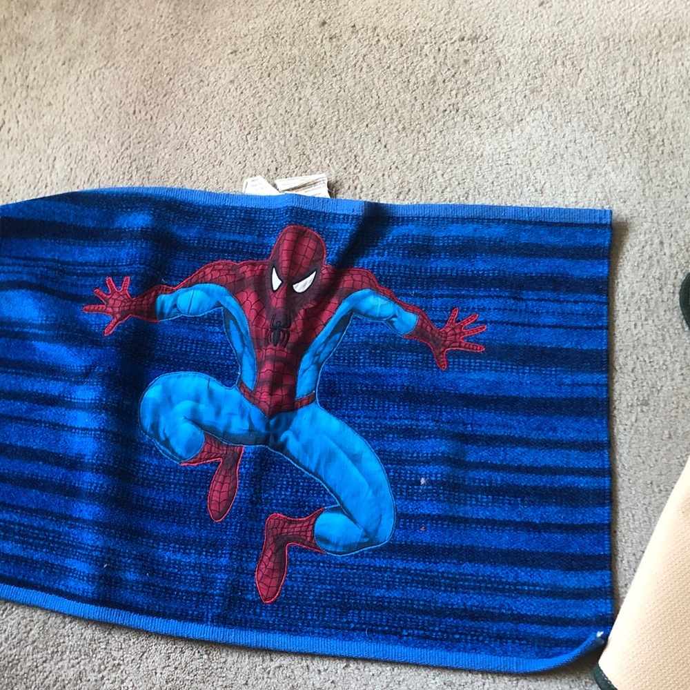 Blue and Red Striped bath rugs